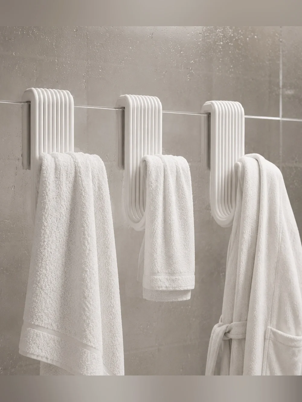 3 Pack Over Door Shower Hooks – Towel & Robe Hangers – White Bathroom Hooks
